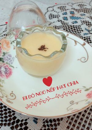 Hình của món Ăn dặm- sữa bí đỏ ngô nếp hạt chia.