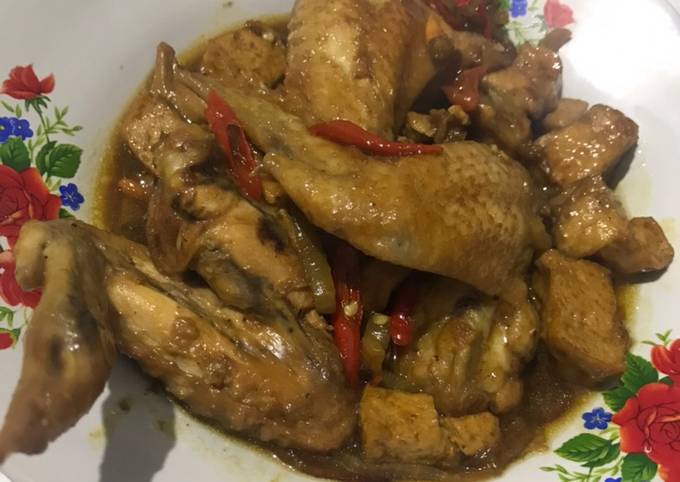 Ayam tahu kecap saus tiram