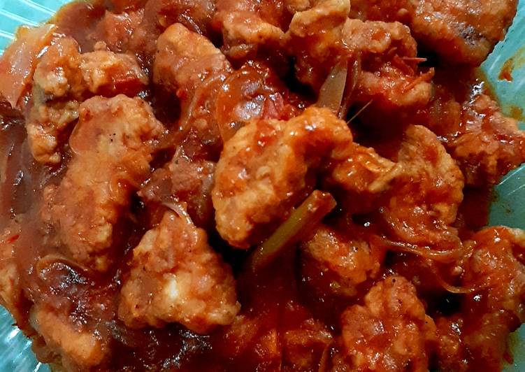 Bagaimana Menyiapkan Chicken popcorn saus asam manis pedas Anti Gagal