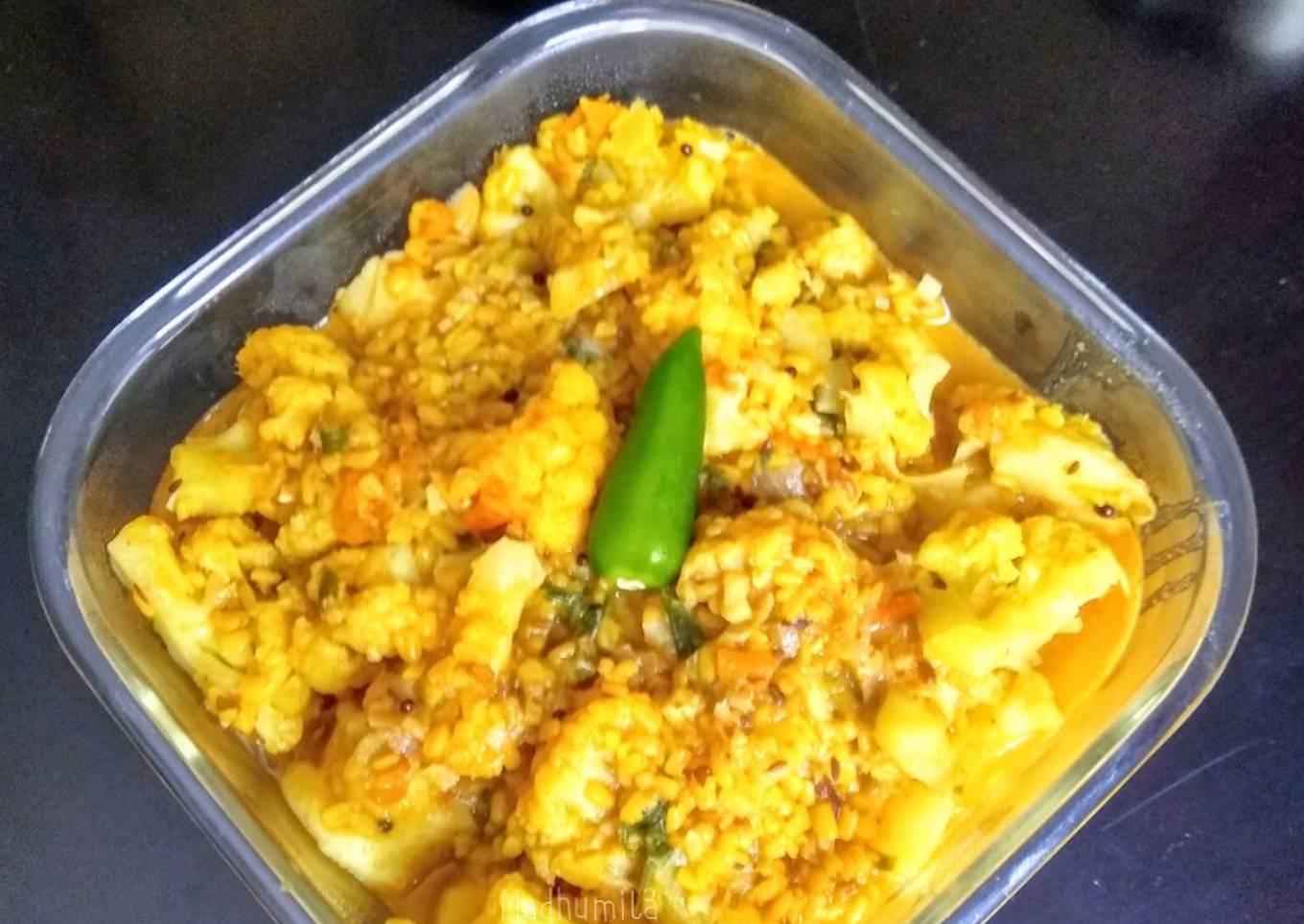 Cauliflower and Moong Dal Curry