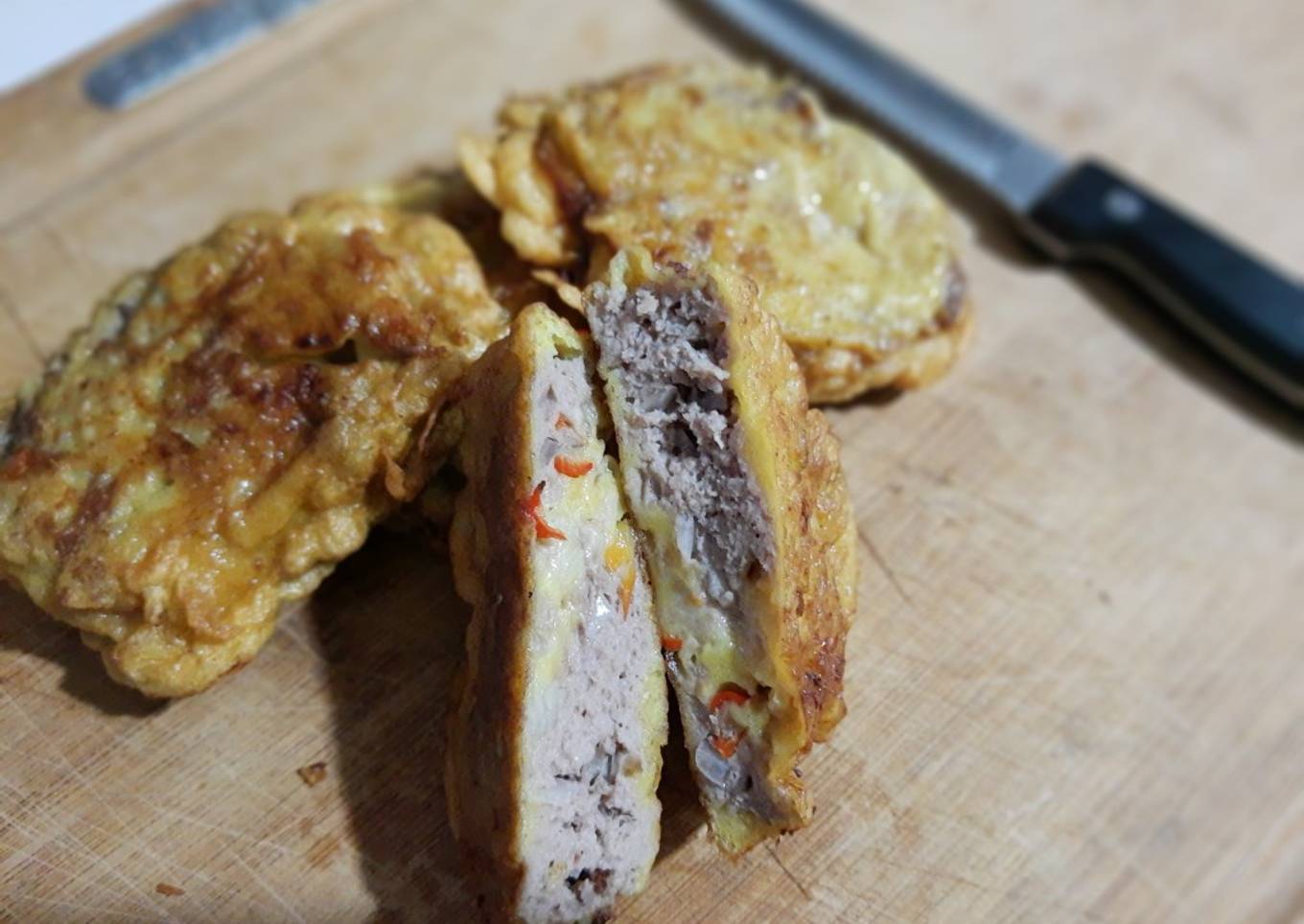 Picadillo rebozado relleno con queso