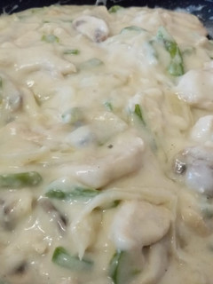 A picture of Chicken a la king.