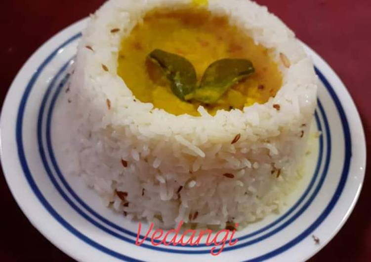 Jeera rice with Dal tadka