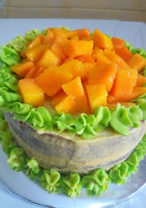 A picture of Easy Mango Cake# HealthyBakingContest.