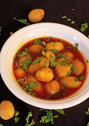 A picture of Small Potato Curry (Bateti nu rasa valu shak).