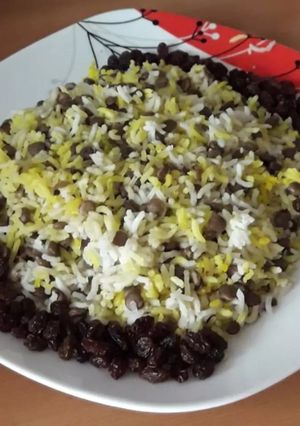 عکسی از دستور عدس پلو با کشمش😍