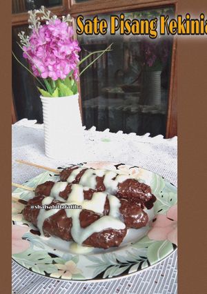 Foto resep Sate pisang coklat saus vanila