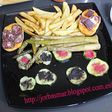 Espárragos, pepino y caviar