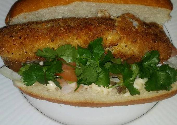 Brad's shrimp and cod po' boy