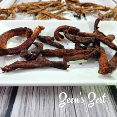A picture of Fried Sun dried Beef Kababs.