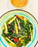 Cải cầu vồng xào chấm chao