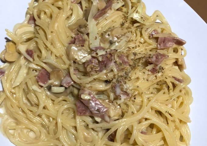 Spaghetti Creamy Mushroom #dapurwiwin 👩🏻‍🍳