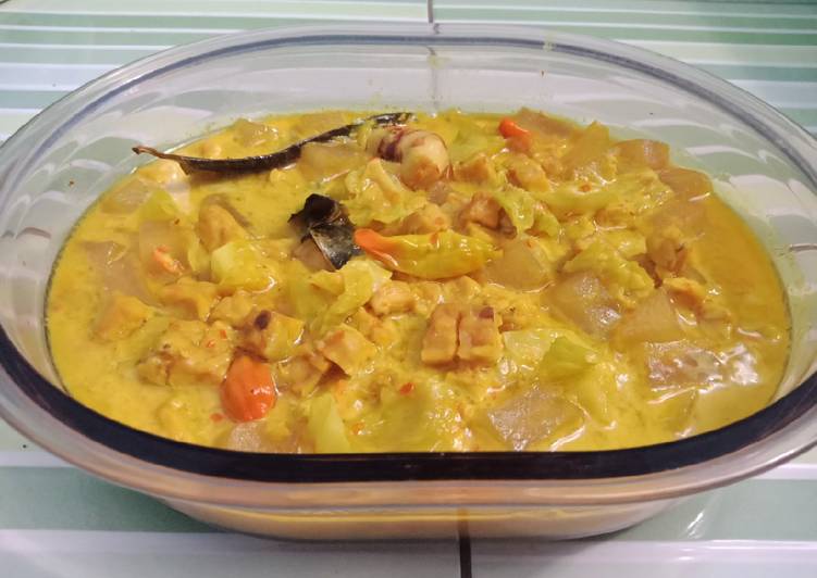 Resep Sayur tempe dan kikil masak santan (masak simple), Bisa Manjain Lidah