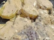 Una foto de lomo crema y pimienta