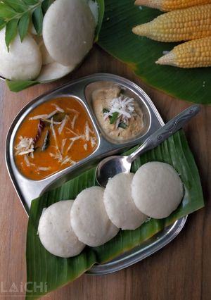 A picture of Soft and fluffy Idli.