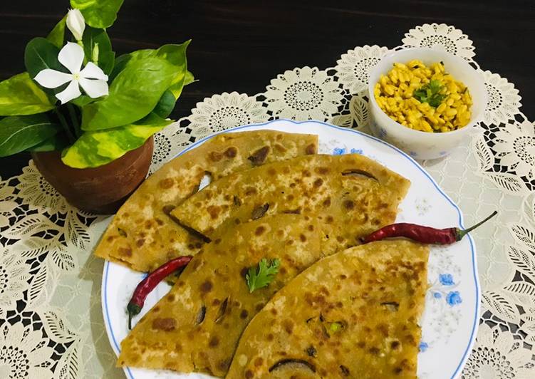 Recipe of Quick Left overs mash daal paratha