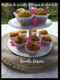 Una foto de Muffins de vainilla con chispas de chocolate/Receta básica