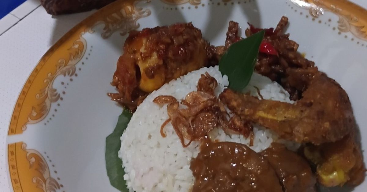 Nasi uduk betawi bumbu ulek