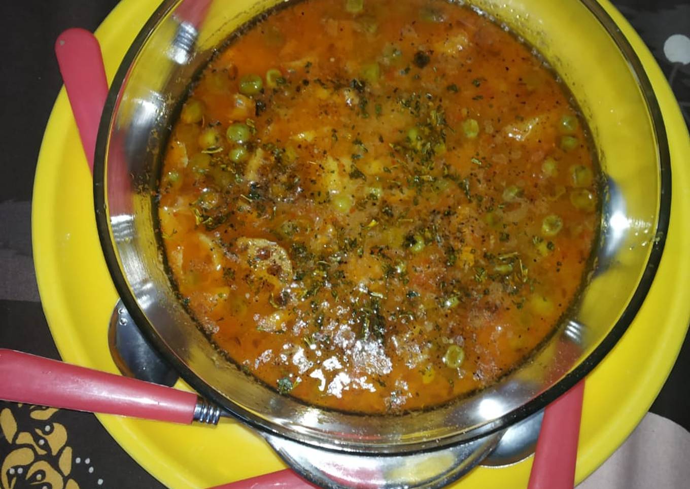 Green peas with kamal kakri