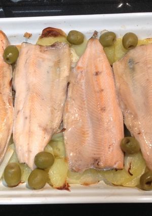 Una foto de Filetes de trucha asalmonada al horno