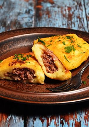 Zdjęcie przepisu Pierożki ziemniaczane z mięsem.