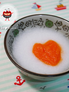 ♡宛の寶寶”食“堂 ✿ 紅蘿蔔泥+十倍粥（五～六個月） 的食譜成品照片
