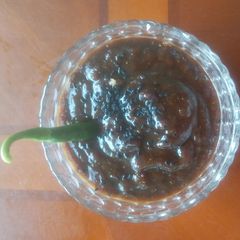 Spicy and tangy tamarind chutney A picture of Spicy and tangy tamarind chutney.