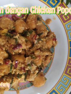 Foto resep Saus telur asin dengan chicken popcorn