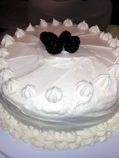 A picture of Lemon Cake w/ lemon cream cheese frosting.