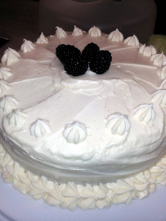 A picture of Lemon Cake w/ lemon cream cheese frosting.