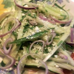A picture of cucumber noodles.