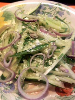 A picture of cucumber noodles.