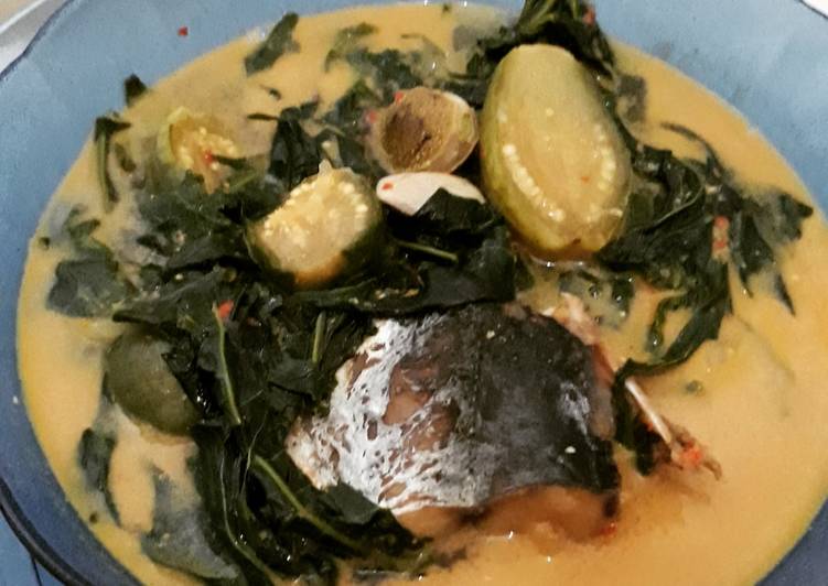 Gulai petai daun ubi featuring ikan asin