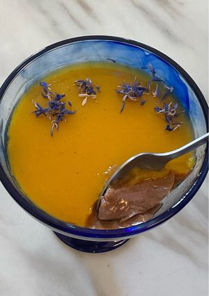 Une photo de 🍊Crème dessert 🍨 orange 🍊 chocolat 🍫