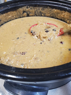 A picture of Creamy Chicken and Beef Queso Soup.