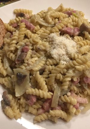 Une photo de Pâtes Carbonara - Bacon et Champignons
