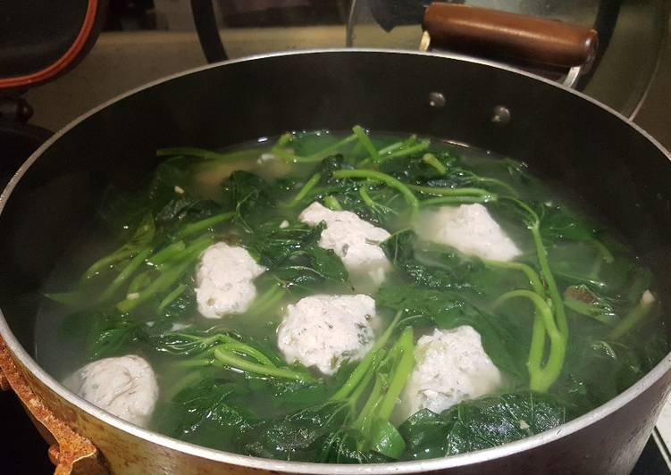 Cara masak Sop daun ubi manis vs daging ikan , Bisa Manjain Lidah