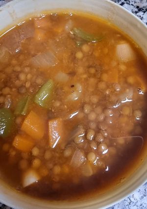 Una foto de Lentejas con arroz (para enfermos renales)