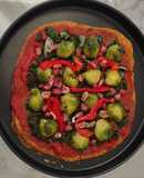 Pizza vegana con base de chía y avena al pimentón
