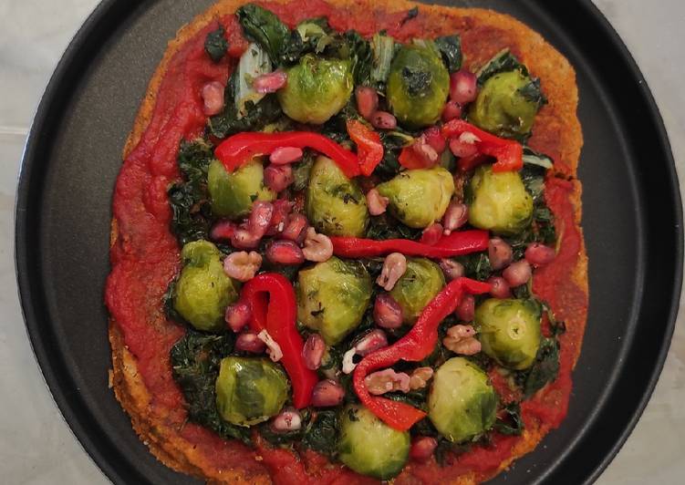 Receta: Delicioso Pizza vegana con base de chía y avena al pimentón