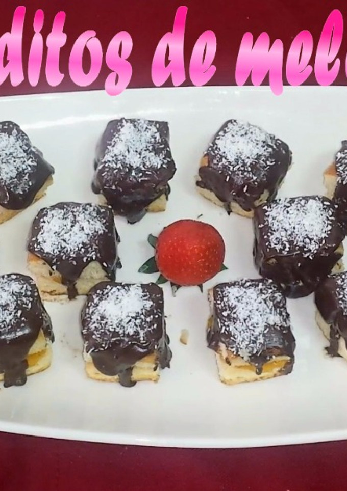 Una foto de Bocaditos de melocotón y chocolate (receta fácil)