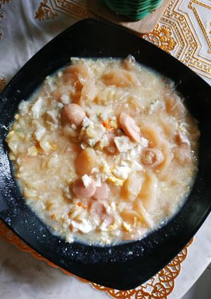 Foto resep Seblak pedas sedang, dg sosis & telur