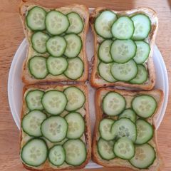Cheese on Toast with Cucumber A picture of Cheese on Toast with Cucumber.
