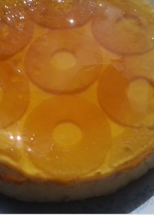 Una foto de Tarta de queso con piña