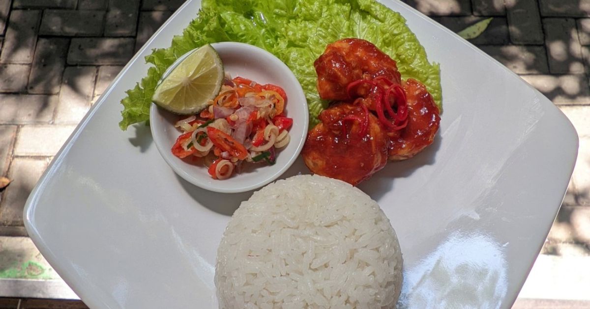 Udang bakar madu sambal mathah