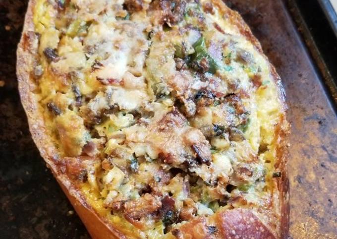 Recipe of Ultimate French Bread Breakfast Boat