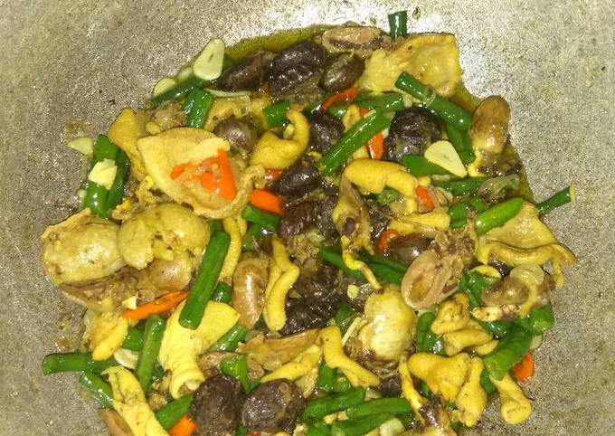 Resep Tumis jantung dan usus ayam kacang panjang yang Bisa Manjain Lidah