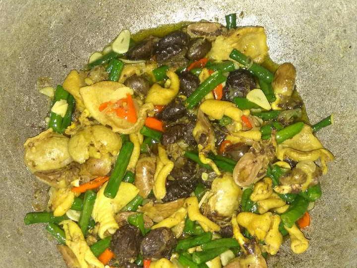 Resep Tumis jantung dan usus ayam kacang panjang yang Bisa Manjain Lidah
