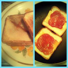 A picture of Pizza Grilled Cheeses.