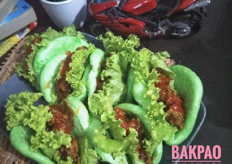 Cara Gampang Membuat Bakpao lipat pandan isi tempe bumbu kecap Anti Gagal